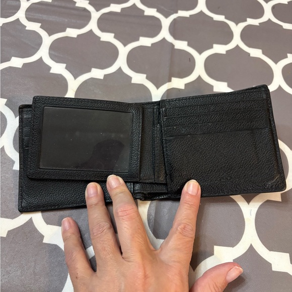 Coach Men’s Pebbled Black Leather Card Holder Wallet - Picture 3 of 6